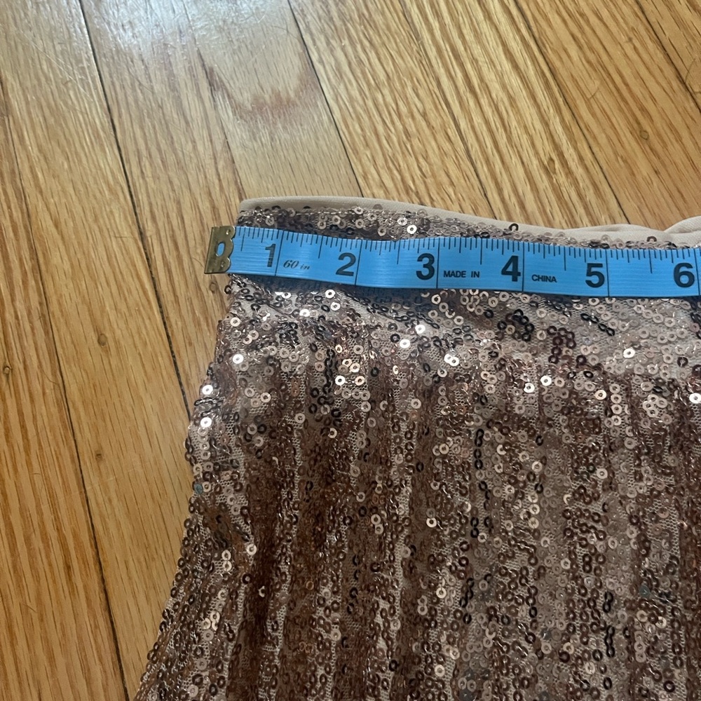 Lulu's Rose Gold Sequin A-Line Skirt - Picture 12 of 12